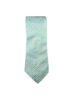 Wembley Vintage 60s 70s Mint Green Check Plaid Polyester Necktie Mad Men